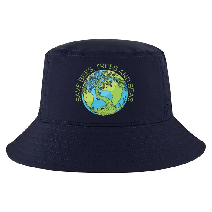 Global Warming Earth Day Save Bees Trees And Seas Great Gift Cool Comfort Performance Bucket Hat