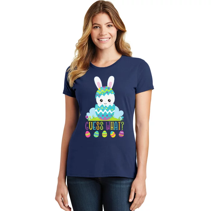 Guess What Easter Egg Bunny Pregnancy Announcement Women's T-Shirt