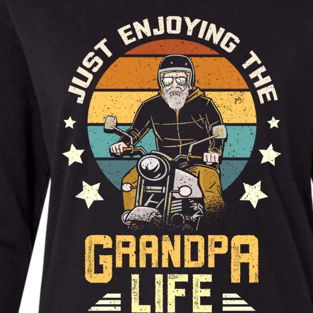 Grandpa With Funny Grandpa And Biker Grandpa With Motorcycle Gift Womens Cotton Relaxed Long Sleeve T-Shirt