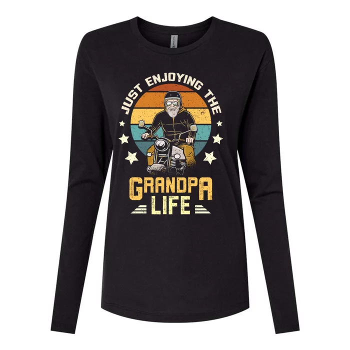 Grandpa With Funny Grandpa And Biker Grandpa With Motorcycle Gift Womens Cotton Relaxed Long Sleeve T-Shirt