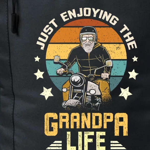 Grandpa With Funny Grandpa And Biker Grandpa With Motorcycle Gift Daily Commute Backpack