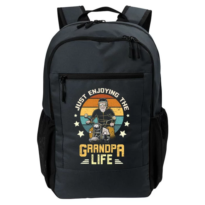 Grandpa With Funny Grandpa And Biker Grandpa With Motorcycle Gift Daily Commute Backpack