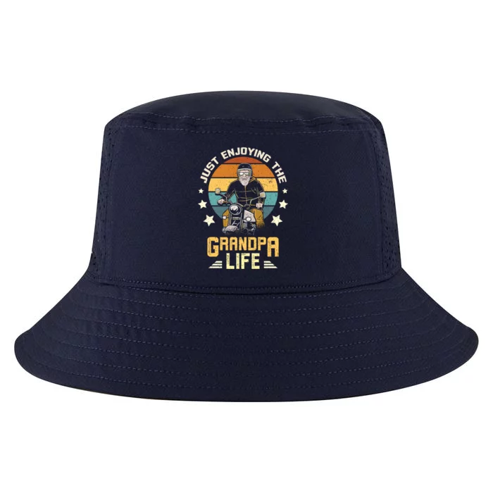 Grandpa With Funny Grandpa And Biker Grandpa With Motorcycle Gift Cool Comfort Performance Bucket Hat