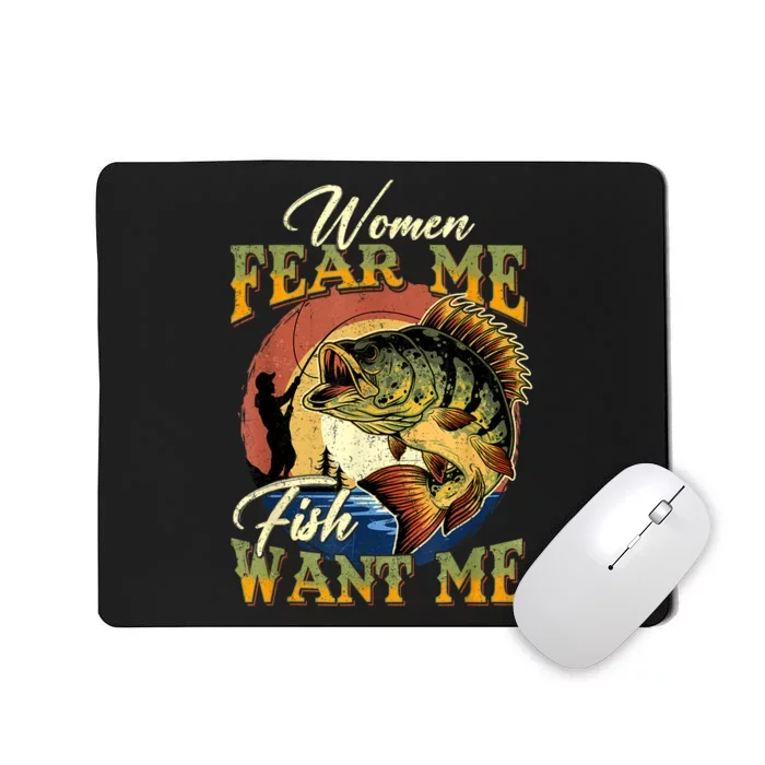 Groovy Women Fear Me Fish Want Me Funny Fishing Gifts Mousepad