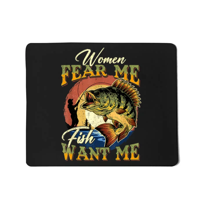 Groovy Women Fear Me Fish Want Me Funny Fishing Gifts Mousepad