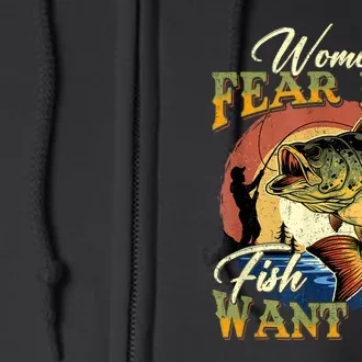 Groovy Women Fear Me Fish Want Me Funny Fishing Gifts Full Zip Hoodie