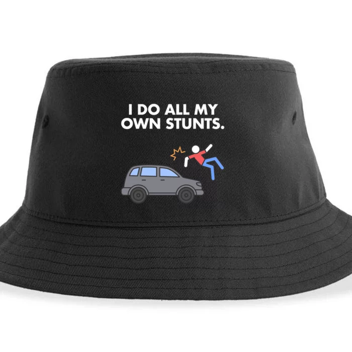 Get Well Funny Injury Car Accident I Do My Own Stunts Gift Sustainable Bucket Hat