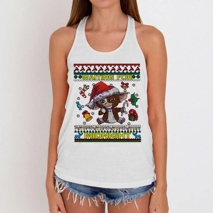 Gremlins Waiting For Midnight Christmas Women's Knotted Racerback Tank