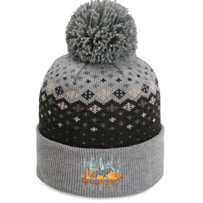 Graphic Wolf Forest Nature Wildlife Outdoor The Baniff Cuffed Pom Beanie