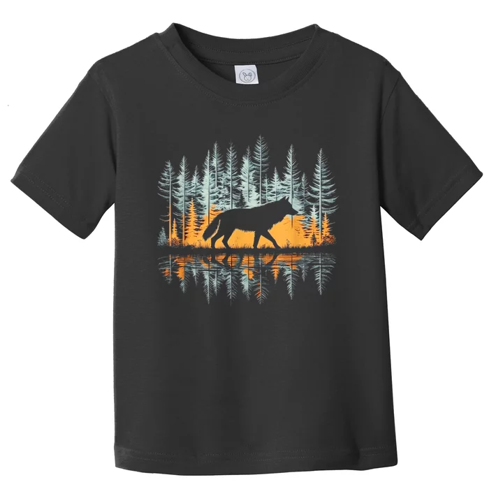 Graphic Wolf Forest Nature Wildlife Outdoor Toddler T-Shirt