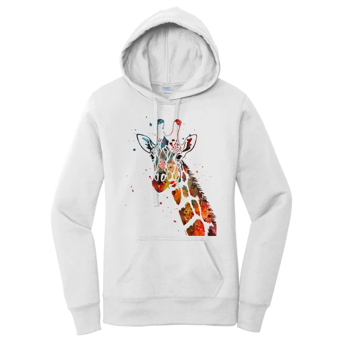 Giraffe Watercolor Funny For Giraffe Lovers Women's Pullover Hoodie