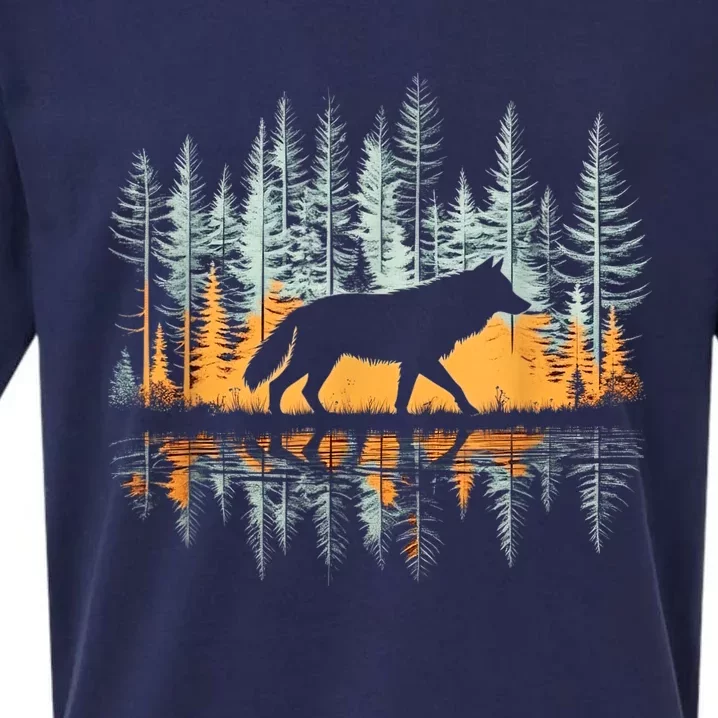 Graphic Wolf Forest Nature Wildlife Outdoor Sueded Cloud Jersey T-Shirt