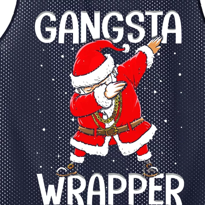 Gangsta Wrapper Funny Dabbing Santa Christmas Mesh Reversible Basketball Jersey Tank