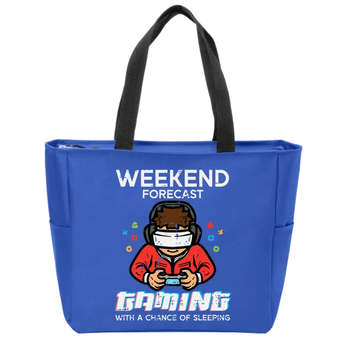 Gamer Weekend Forecast Gaming Sleeping Zip Tote Bag