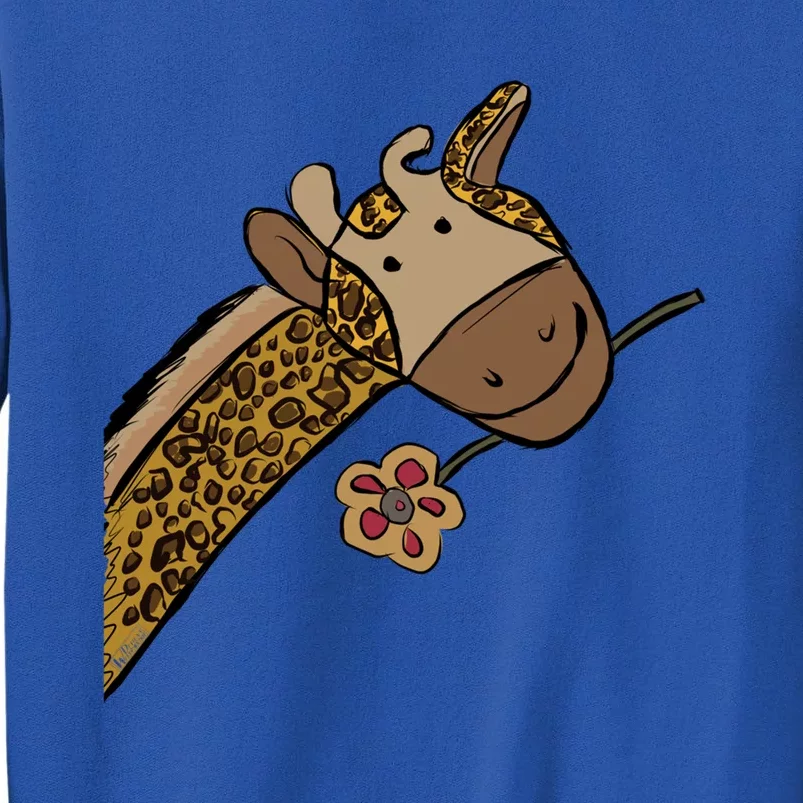 Giraffe With Flower Cute Gift Africa Gift Tall Sweatshirt