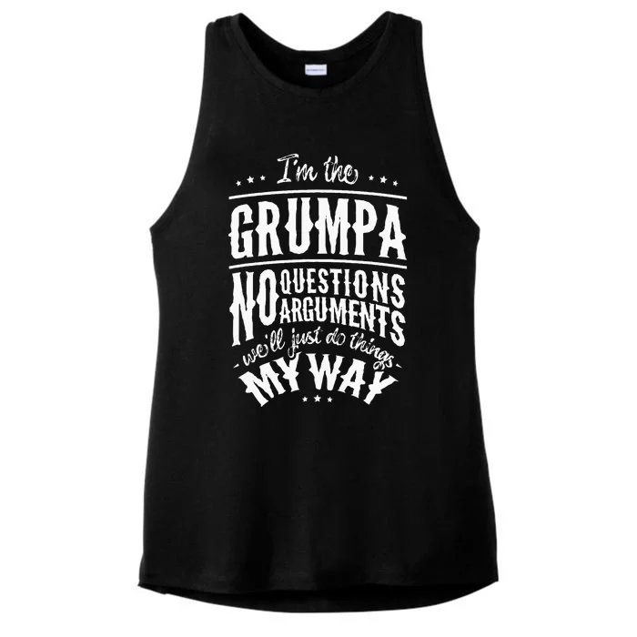 Grumpa Way Funny Grandpa Fathers Day Men Ladies Tri-Blend Wicking Tank