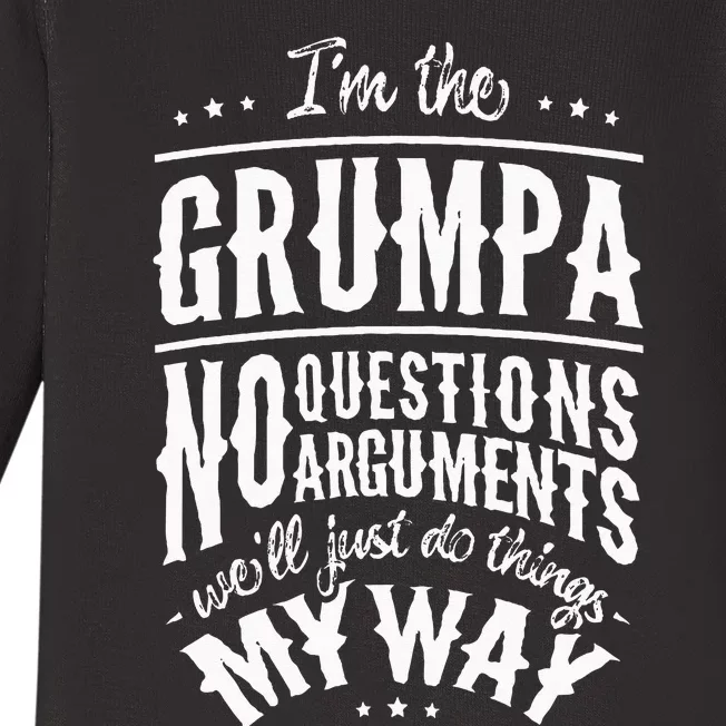 Grumpa Way Funny Grandpa Fathers Day Men Baby Long Sleeve Bodysuit