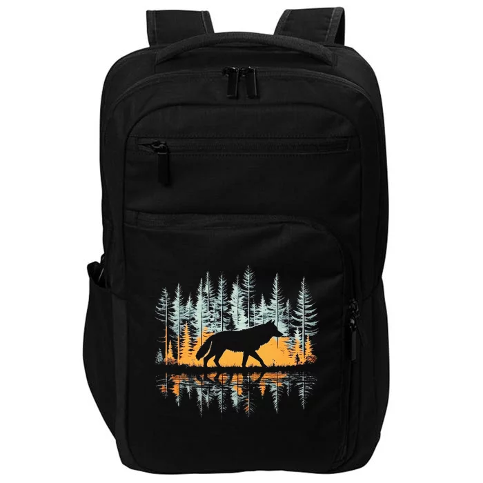 Graphic Wolf Forest Nature Wildlife Outdoor Impact Tech Backpack