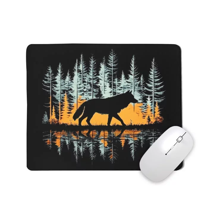 Graphic Wolf Forest Nature Wildlife Outdoor Mousepad