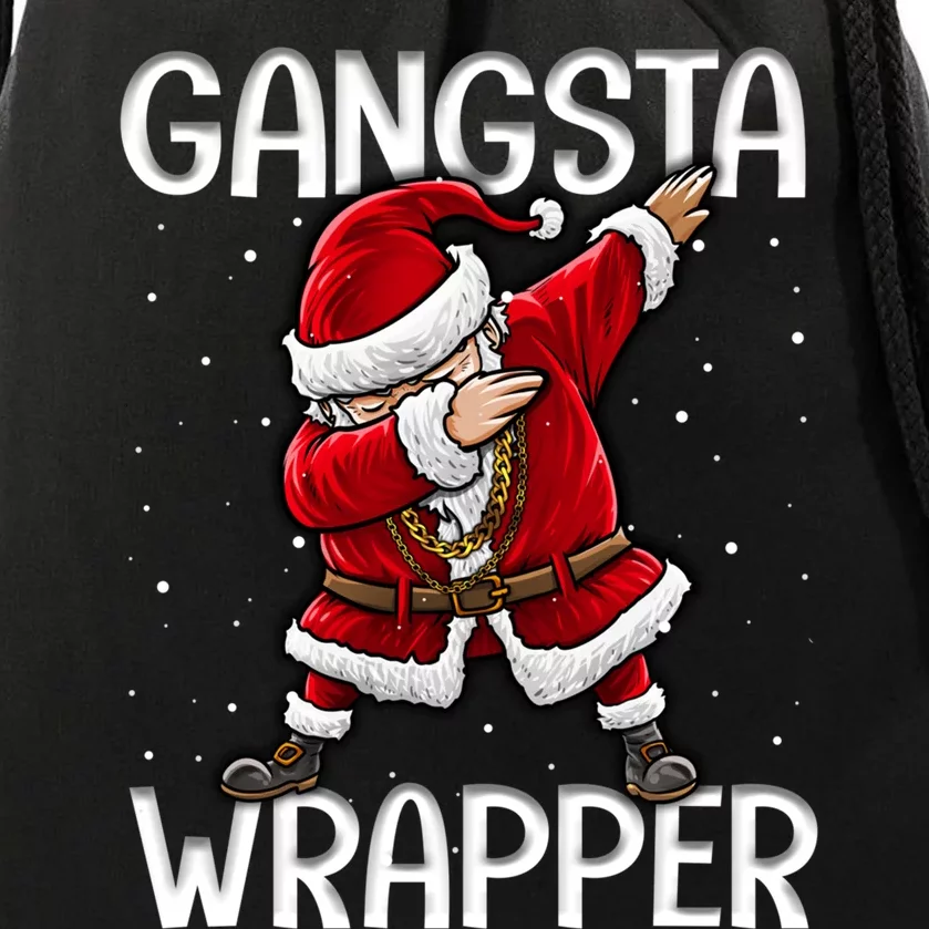 Gangsta Wrapper Funny Dabbing Santa Christmas Shirt Men Kids Sweatshirt Drawstring Bag