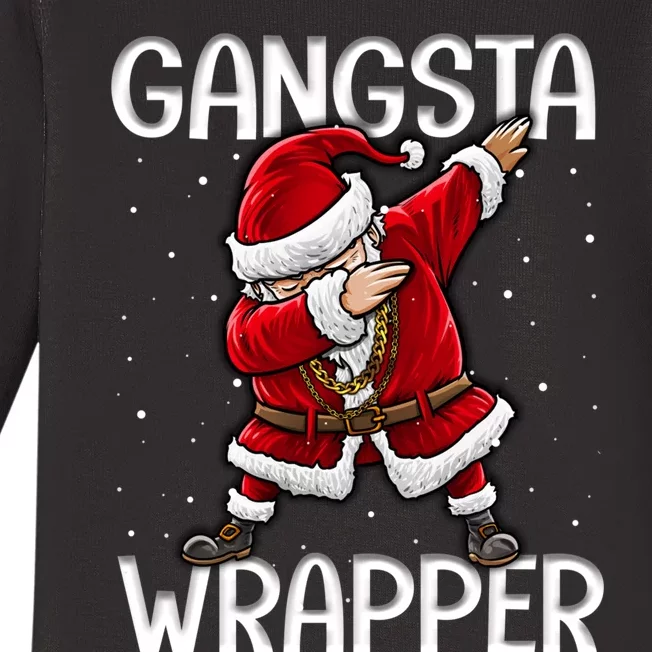 Gangsta Wrapper Funny Dabbing Santa Christmas Shirt Men Kids Sweatshirt Baby Long Sleeve Bodysuit