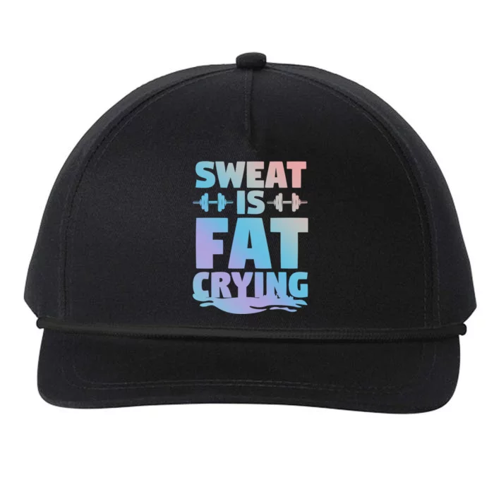 Gym Workout Fitness Exercise Coach Sweat Is Fat Crying Funny Gift Snapback Five-Panel Rope Hat