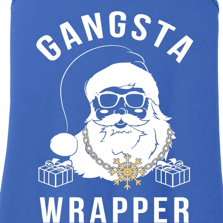 Gangsta Wrapper Gangster Santa Funny Christmas Gift Ladies Essential Tank