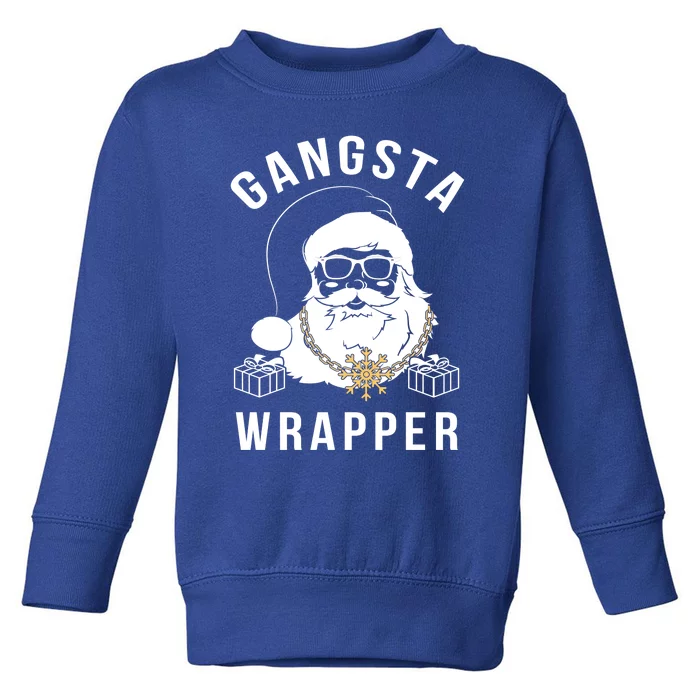 Gangsta Wrapper Gangster Santa Funny Christmas Gift Toddler Sweatshirt