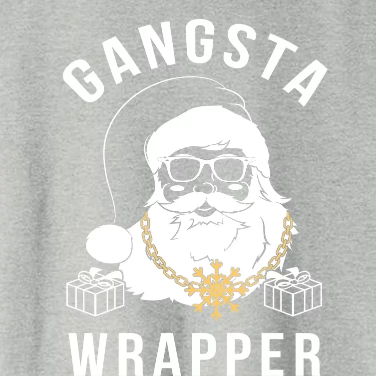 Gangsta Wrapper Gangster Santa Funny Christmas Gift Women's Crop Top Tee