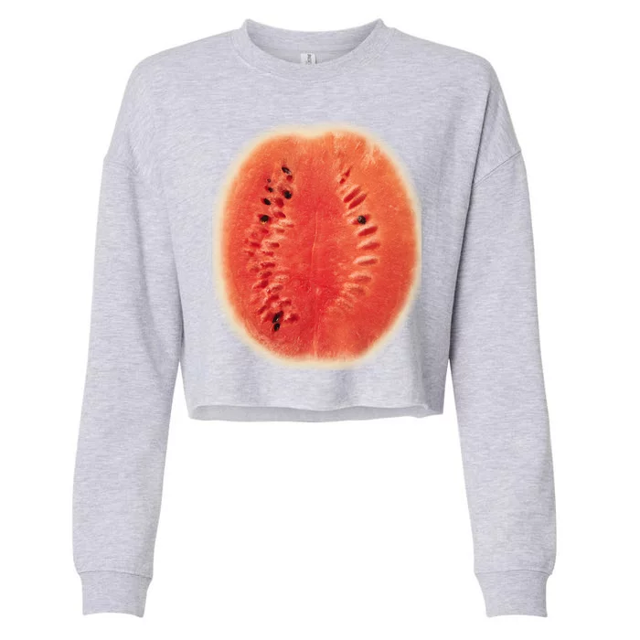 Giant Watermelon Cropped Pullover Crew