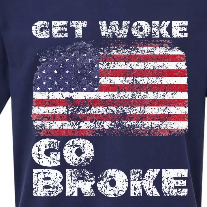 Get Woke Go Broke Funny Anti Woke Cancel Culture Joke Sueded Cloud Jersey T-Shirt