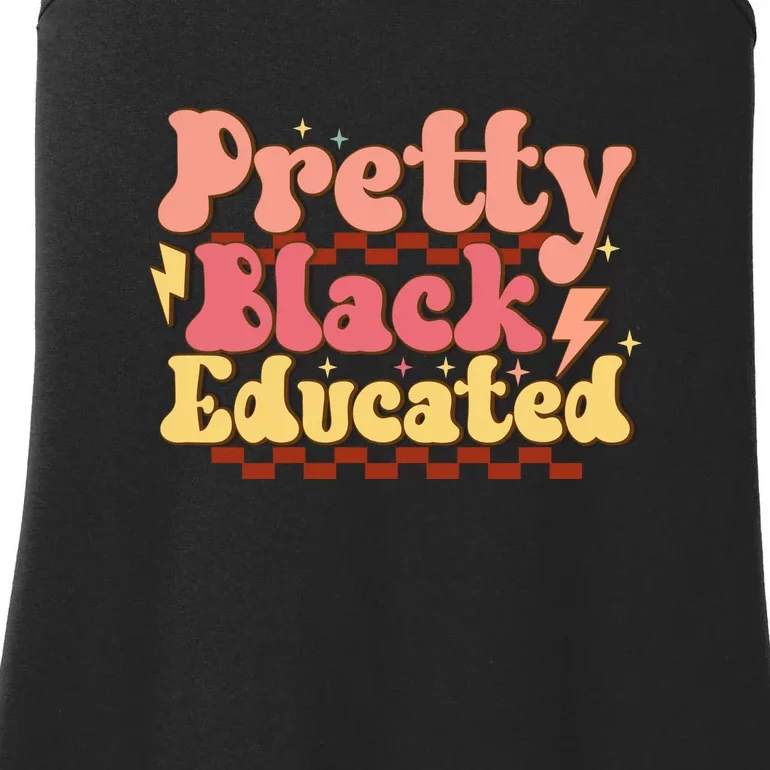 Groovy Women Gift Pretty Black And Educated Black African America Ladies Essential Tank