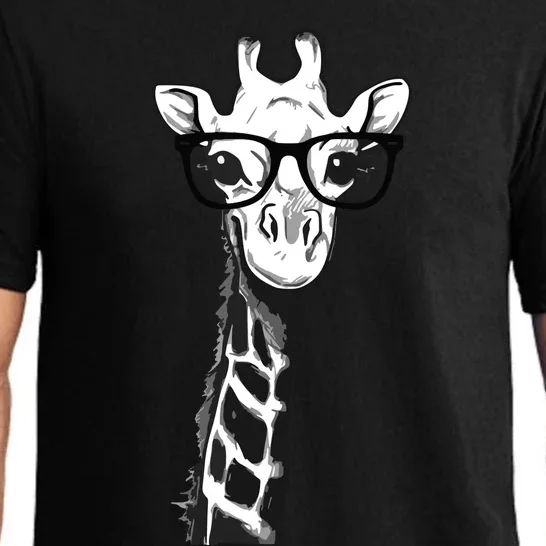 Giraffe With Glasses Gift For Zoo Animal Lovers Pajama Set