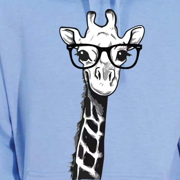 Giraffe With Glasses Gift For Zoo Animal Lovers Unisex Surf Hoodie