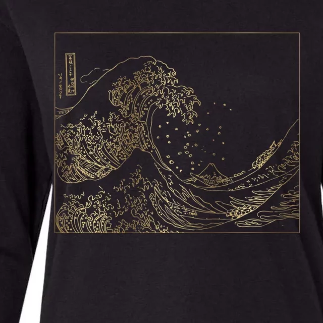 Great Wave Gold Womens Cotton Relaxed Long Sleeve T-Shirt