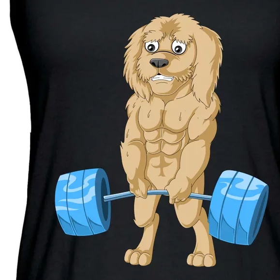 Goldendoodle Weightlifting Ladies Essential Flowy Tank