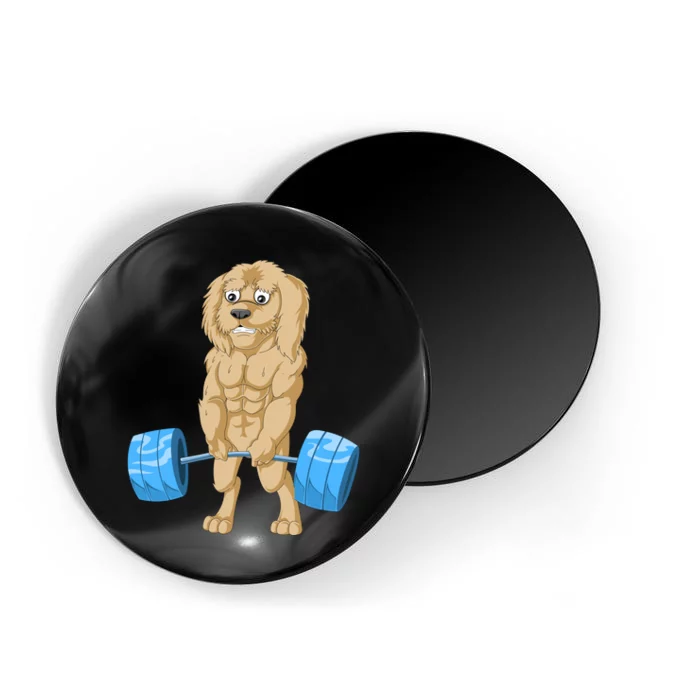 Goldendoodle Weightlifting Magnet