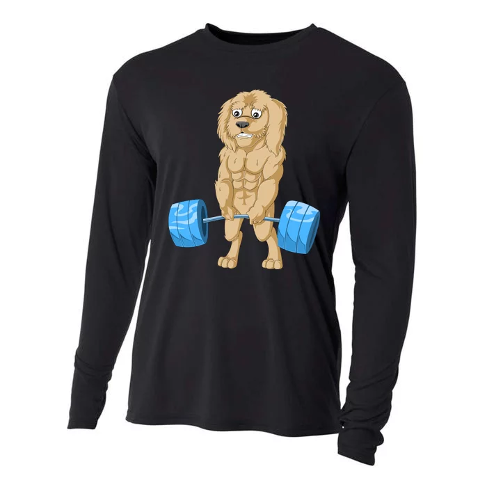 Goldendoodle Weightlifting Cooling Performance Long Sleeve Crew