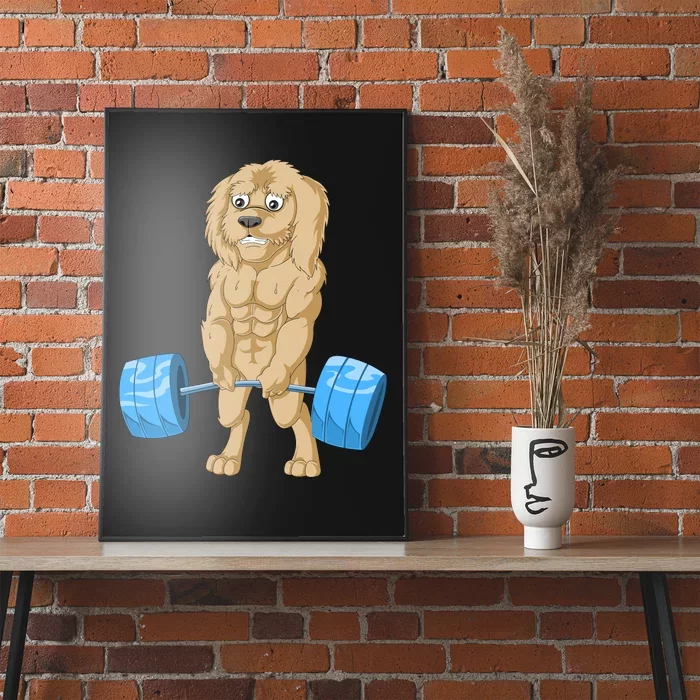 Goldendoodle Weightlifting Poster