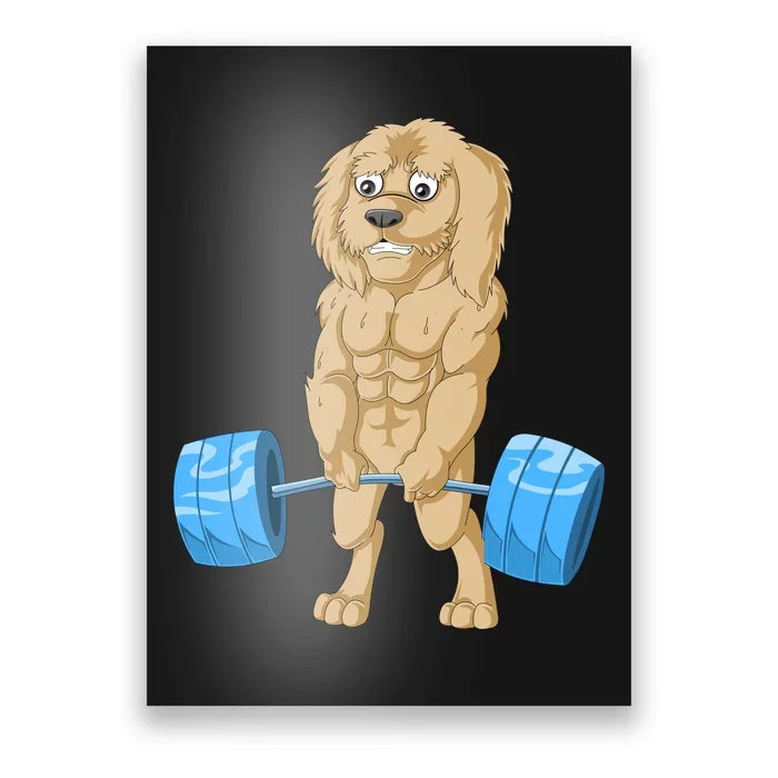 Goldendoodle Weightlifting Poster