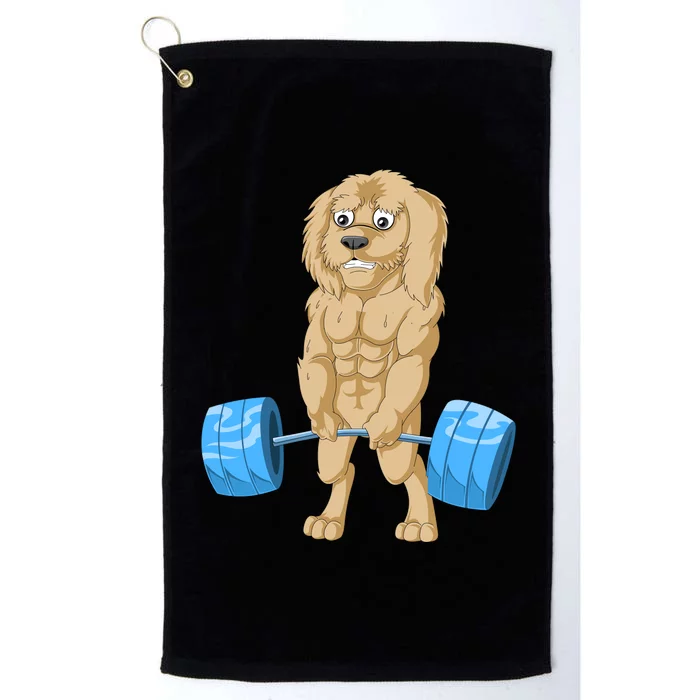 Goldendoodle Weightlifting Platinum Collection Golf Towel