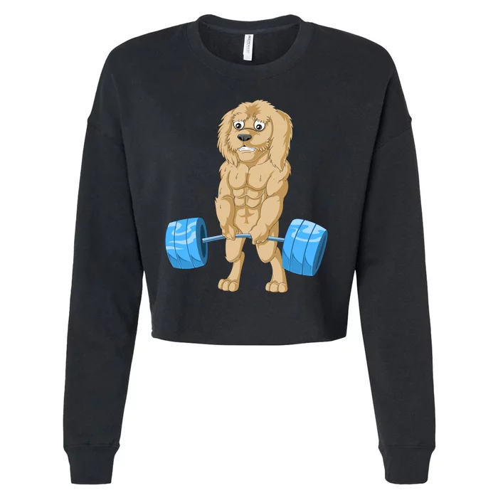 Goldendoodle Weightlifting Cropped Pullover Crew