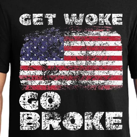 Get Woke Go Broke Funny Anti Woke Cancel Culture Joke Pajama Set