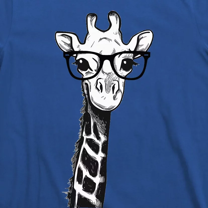 Giraffe With Glasses Gift For Zoo Animal Lovers T-Shirt