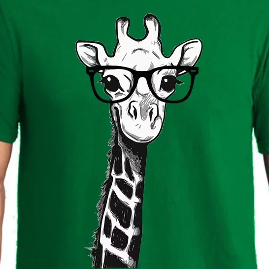 Giraffe With Glasses Gift For Zoo Animal Lovers Pajama Set