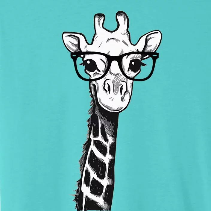 Giraffe With Glasses Gift For Zoo Animal Lovers ChromaSoft Performance T-Shirt