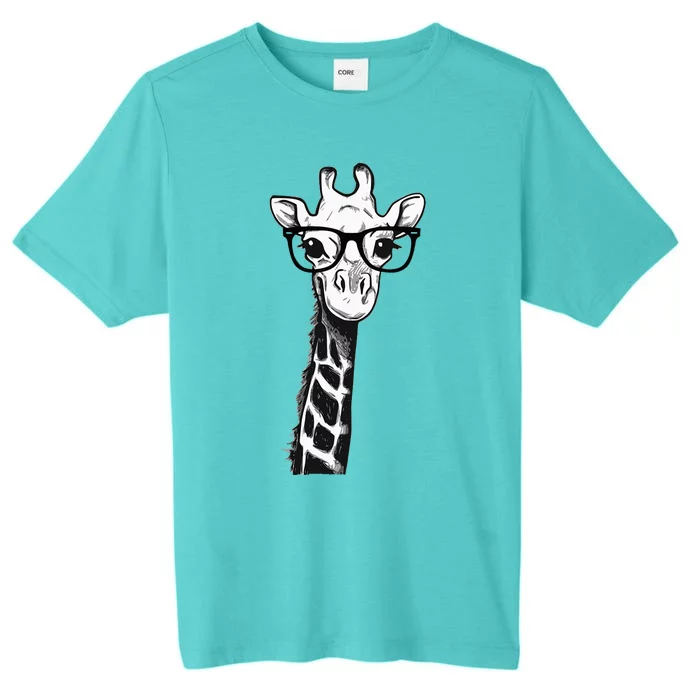 Giraffe With Glasses Gift For Zoo Animal Lovers ChromaSoft Performance T-Shirt