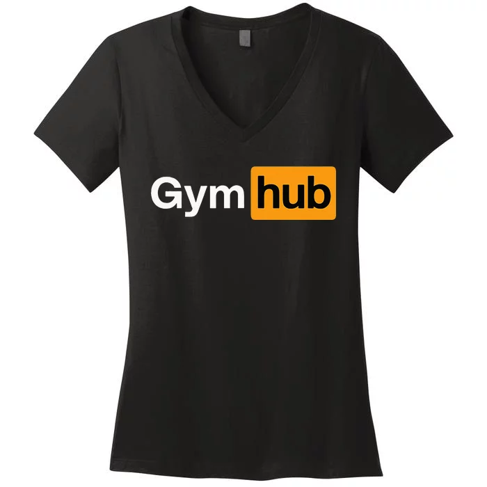 Gym Workout Gym Hub Bodybuilding Fitness Women's V-Neck T-Shirt