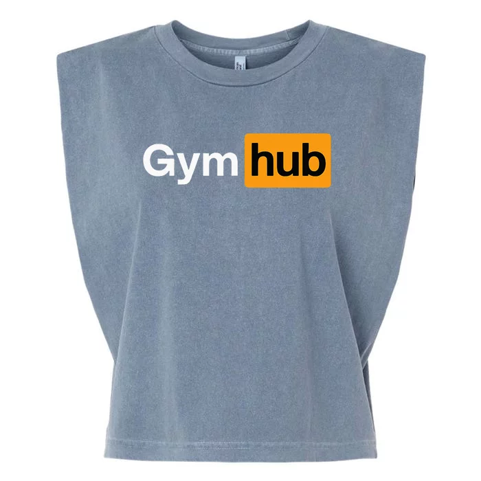 Gym Workout Gym Hub Bodybuilding Fitness Garment-Dyed Women's Muscle Tee