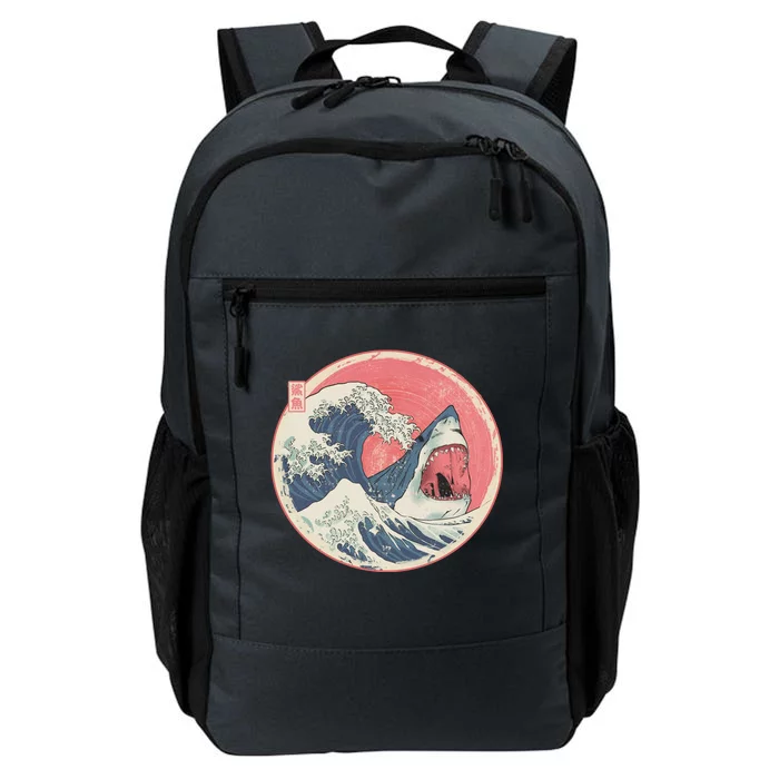 Great Wave Great White Shark Traditional Painting Daily Commute Backpack